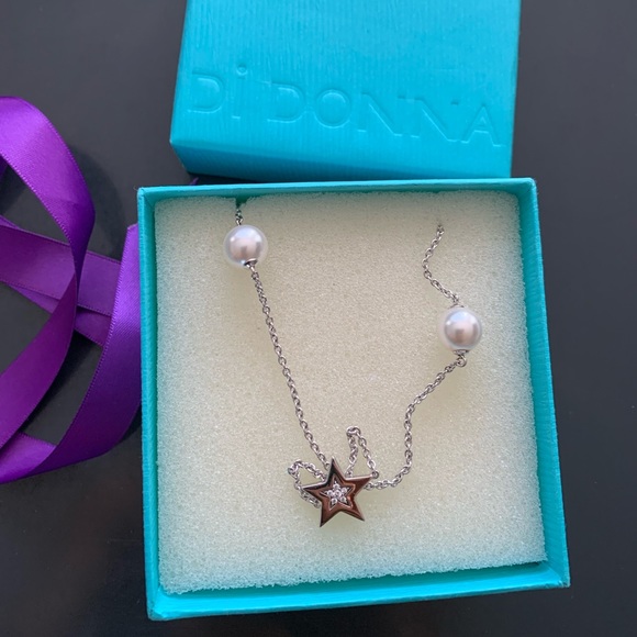 DI DONNA PEARL AND STAR NECKLACE - never used in BOX - Picture 1 of 7